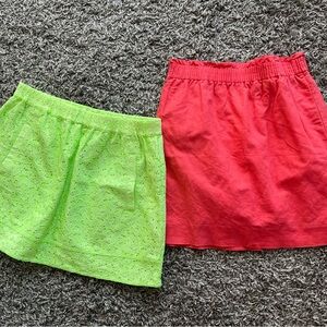 Two J. crew mini skirts sz M